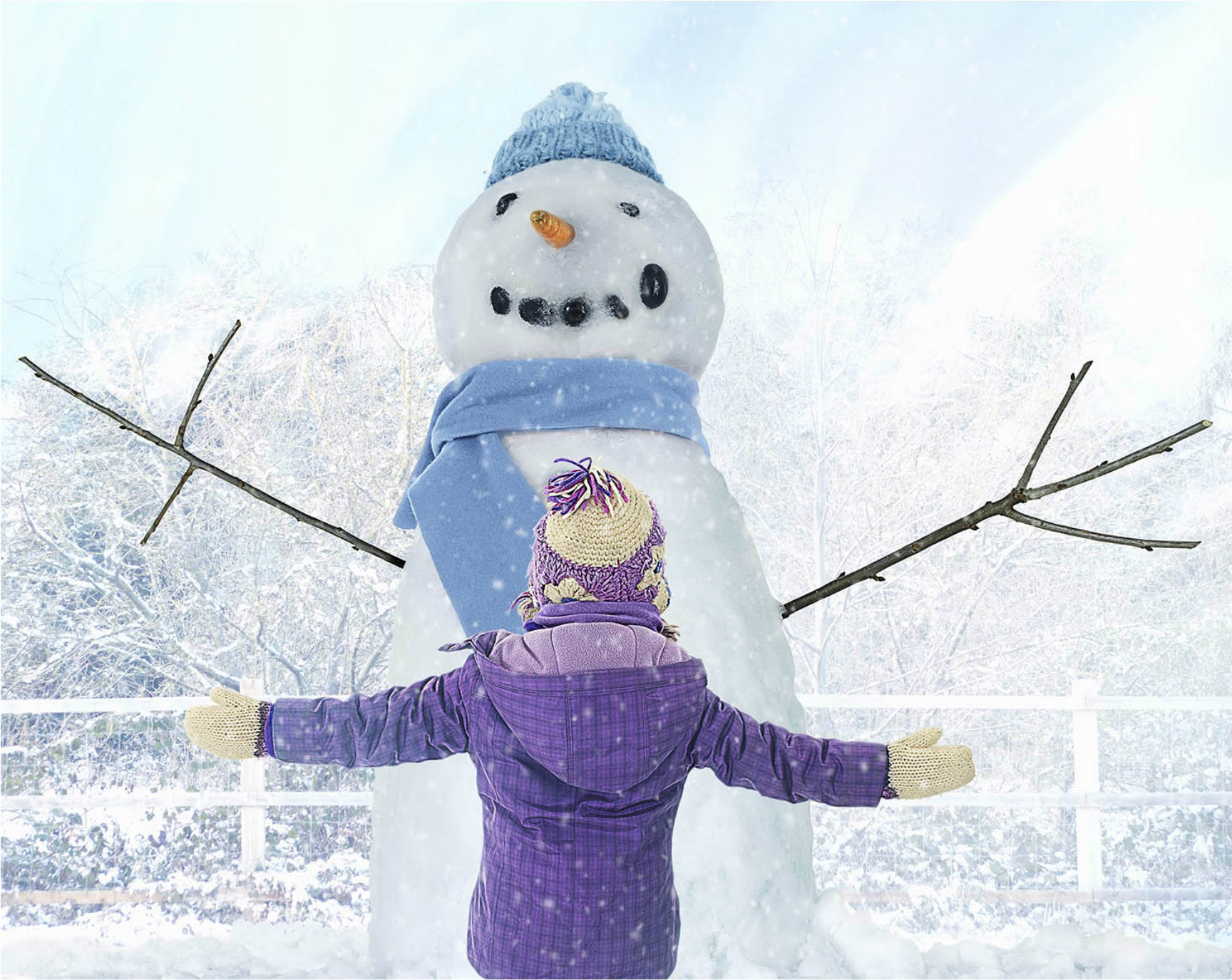 Girl With Snowman